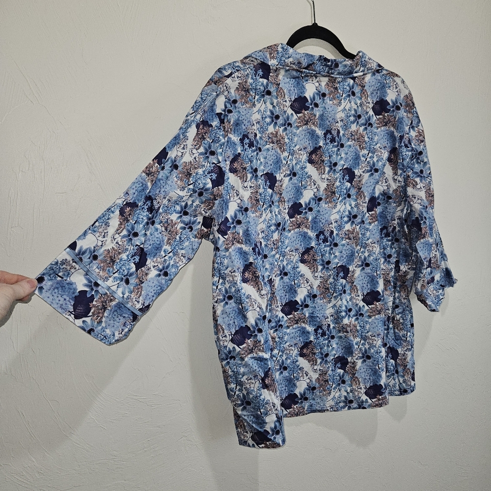 XL Papinelle Pajama Set Top Bottom Flower Print Womens Extra Large - Picture 10 of 16